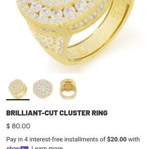 Gold-Tone Men’s Cluster Statement Ring
